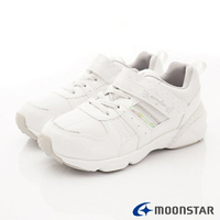 ★日本月星Moonstar機能童鞋-競速機能童鞋防潑甜心競速款-5191白-(大童段)
