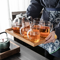 特價透明玻璃功夫茶具茶杯套裝整套茶盤茶壺辦公室客廳家用泡茶