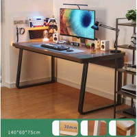 簡易電腦桌（140x60拉絲黑橡木）
