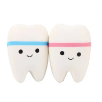 Cute Tooth Jumbo Squishy Slow Rising Squeeze Stress Hand Soft Toy Phone Pendant