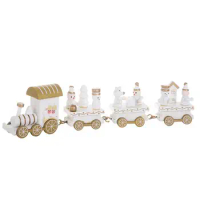 Christmas Wooden Train Wooden Christmas Train Toys Set With Snowman 4 Carriages Deluxe Train Set For Christmas Decorations