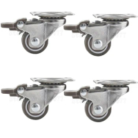 BRAND NEW 4PCS 1'' Universal Swivel Wheel Casters Rubber Mute Furniture Casters for Platform Trolley Chair Household Accessories