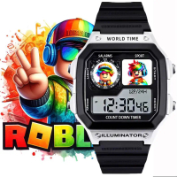 Game Theme Cartoon Watch Electronic Watch Digital Watch Black Kids Watch Waterproof Watch Boy Gift J