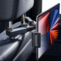 Car Back Seat Headrest Phone Holder Stretchable Tablet Stand Rear Pillow Adjustment Bracket for 4.7-12.9 Inch Ipad