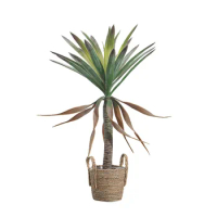 Simulated agave and sisal potted plant ornament