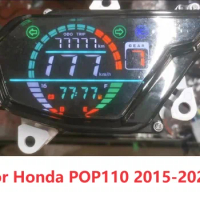 For Honda POP110i 110 2015-2020 Motorcycle Speedometer Tachometer LED Digital Meter Assembly