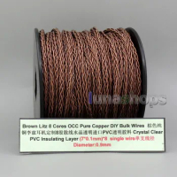 LN006143 Brown Litz 8 Core Pure OCC Silver Plated Bulk Wire For Custom DIY Shure Fostex QDC Earphone Headphone Cable