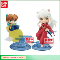 Bandai Original Qposket Inuyasha&amp;Shippou Anime Anime Action Figure Desktop Ornaments Cartoon Figures Model Kids Gift
