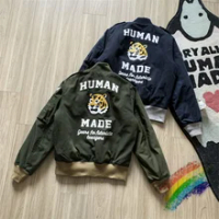 2022fw HUMAN MADE Bomber Jacket Men Women 1:1 High Quality MA1 Tiger Head Plus Cotton Air Force Jacket College Coats Varsity