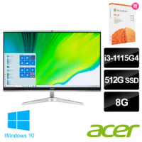 【Acer送微軟M365+1TB雲端硬碟】C24-1650 24型AIO液晶電腦(i3-1115G4/8G/512G SSD/W10)