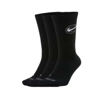 【NIKE 耐吉】男襪子-長襪 休閒 籃球 訓練 DRI-FIT 三入 黑白灰(DA2123-010)