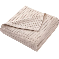 Summer Waffle Plaid Cotton Bed Blanket Throw Thin Quilt Knitted Bedspread Home Hotel Coverlets Green