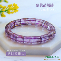 【Naluxe】高品紫黃晶山水畫鐲型手排-紫水晶黃水晶稀有共生(開智慧、招財迎貴人)