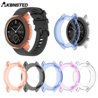 AKBNSTED TPU Half Pack Transparent Silicone Protective Shell For Xiaomi Huami Amazfit GTR 47MM/GTR 42MM Smart Watch Case Cover
