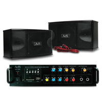 แอมป์ขยายเสียง 80W รุ่น AV-206+ลำโพง 6.5 นิ้ว ตู้ลำโพงต่อขยาย รุ่น KS-251 Amp Amplifier เครื่องขยาย