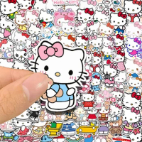 10/30/50pcs Kawaii Cartoon Hello Kitty Stickers Sanrio Anime Decals DIY Guitar Phone Case Laptop Cute Graffiti Kids Sticker Toy
