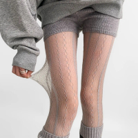 Spring Summer New Vertical Stripe Hollow Mesh Stockings Retro Ballet Sexy Striped Twist Jacquard Sli
