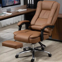 Swivel Ergonomic Office Chair Modern Luxury Mobile Fluffy Office Chair Arm Pads Comfortable Sillas De Oficina Office Furniture