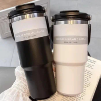 900ML Car cup Stainless Steel Nsulated Thermos Bottle portable Large Capacity Thermo Bottle Tumbler Sports Cup Cold And Hot Mug
