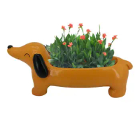 Dachshund Planter Cute Dog Planters For Indoor Plants Resin Cartoon Animal Flower Plant Pots Dachshund Succulent Planter For