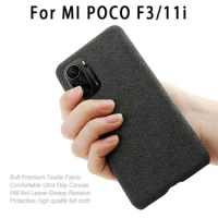 POCO F3 MI 11i Luxury Phone Case For Xiaomi 11i poco f3 Canvas Fabric Leather Thin Skin Pattem Stand Protective Cover Shell