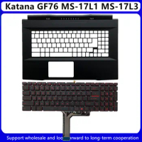 New For MSI GF76 MS-17L1 MS-17L2 MS-17L3 17L4 Upper Case Palmrest Cover C Shell / Red Backlight Keyboard