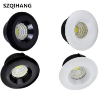 CE ROSH High Quality Round/Square/3W/5W/White/Black Dimmable Mini COB LED Downlights Lamps