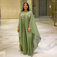Afrika Wanita Dashiki Maroko Kaftan Dubai Abaya Mutiara Berlian Hoodie Dress Muslim Jilbab Eid Mubarak Kaftan Afrika Pakaian
