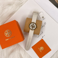 樂天卡滿5千回饋10%｜美國代 台灣現貨 TB 女款 白色皮革錶帶手錶w4023