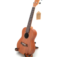 23" Concert Ukulele Mini Hawaiian 4 strings Guitar Sapele Body Fishbone Pattern Electric Ukulele with Pickup EQ Uke Best Gift