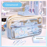 Sanrios Melody Kuromi Cinnamoroll Pencil Cases Student Stationery Storage School Supplies Cute Anime Kawaii Stationery Gifts