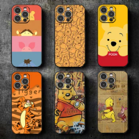 Disney Winnie Bear For iPhone 15 14 13 12 11 Pro Max Mini SE2 6 6S 7 8 Plus Phone Case Carcasa Liquid Silicone Cover