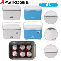 6L Portable Cool Box Mini Refrigerator with Thermometer Large Capacity Insulated Freezer Long-Lasting for Fresh-Keeping