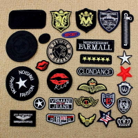 刺繡標貼衛衣貼標民族風衣服貼遮蓋班級衣服標志logo定制貼布補丁