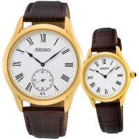 【SEIKO 精工】CS 城市情侶手錶 對錶 送行動電源 畢業禮物(SRK050P1+SWR072P1)