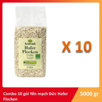 【Khuyến mãi hấp dẫn!】 【Combo 10 gói 】Yến mạch Đức Hafer Flocken Bio Alnatura cán vỡ / cán dẹt - 10 G