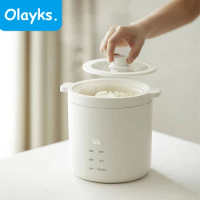 Olayks Rice Cooker 1.2L Multifunctional Electric Cooker 25min Fast Cooking For Dormitory Office Mini Portable Electric Hot Pot