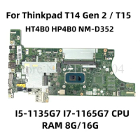NM-D352 For Lenovo Thinkpad T14 Gen 2 T15 Laptop Motherboard With CPU I5-1135G7 I7-1165G7 RAM 8G/16G 5B21D65135 Mainboard