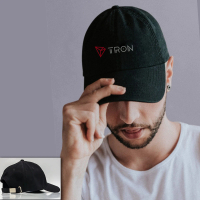 Topi TRX Tron Crypto Premium Caps Cotton Raffel Hitam Unisex Casual