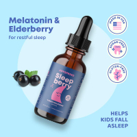 SleepBerry - ผลิตภัณฑ์ช่วยการนอนหลับตามธรรมชาติสำหรับเด็กที่มี 5HTP และ L-Theanine - ปราศจากน้ำตาล -