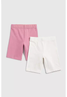 Mothercare Cream and Pink Cycle Shorts - 2 Pack