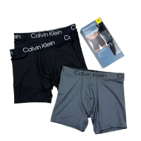 【Calvin Klein】極細纖維 大標 長版 男內褲 內褲 環保 透氣內褲 透氣 CK 彈性纖維 四角褲(1340BF2)