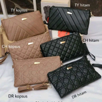 Mihira clutch Wanita Tas selempang slingbag acara kasual,formal party Kulit PU Hitam miniso PVC Ring