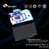 Bykski N-AS4080STRIX-X,4080 Series GPU Water Cooler For ASUS ROG STRIX GeForce RTX 4080 Cooling Block, VGA Liquid Cooler 5V 12V