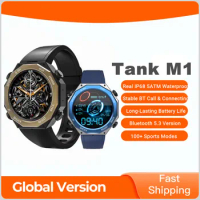Tank M1 5ATM Waterproof Swimming Hifi Bluetooth Call Heart Rate Blood Pressure SpO2 Monitor Fitness BT5.3 Smart Watch