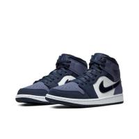 【NIKE 耐吉】Air Jordan 1 Mid Sanded Purple 黑藍紫腳趾 554724-445