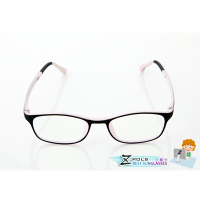 【Z-POLS】兒童專用 柔軟舒適TR90彈性輕量材質濾藍光眼鏡(抗藍光兼具抗紫外線 黑粉配色)