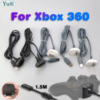1 piece USB Charging Cable for Xbox 360 Gamepad Controller 1.5M Power Supply Charger Cord Single Double Ring Game Accessaries