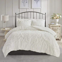 All Season Bedding Set Comforter Sets Viola Bed Linen Set Tufted Chenille Cotton Comforter Matching Shams Freight free