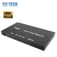 HDMI Matrix Switcher,4K HDMI Matrix Switch 4x4 with Remote Control HDMI V1.4 Switcher Splitter Converter Support 4K*2K 3D 1080P